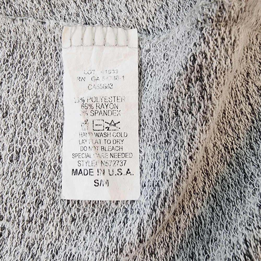 Nally & Millie Womens Grey White Marled Medium 3/4 Sleeves Long Pullover Sweater - Picture 6 of 8